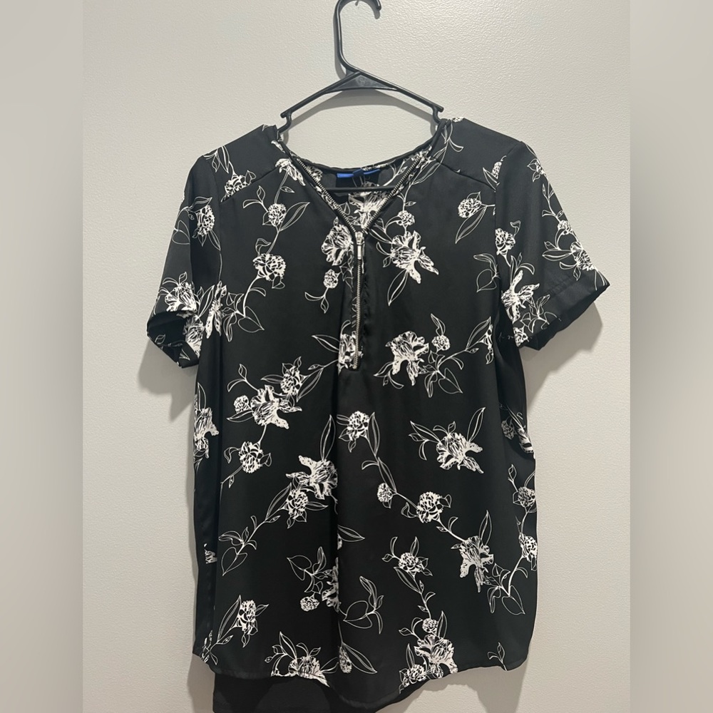 Black with white flowers